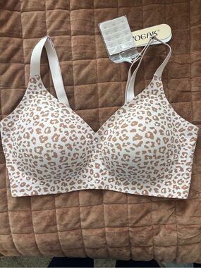 Seamless Light Pink Leopard Print Wireless Bra - Unknown Brand